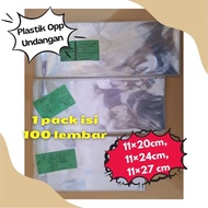100 sheets of Opp Plastic Size 11, 20cm, 11, 24cm, and 11, 27 cm