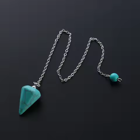 Gift Turquoise Rose Quartz Gemstone Rock Amethyst Amulet Reiki Pendulum Pendant Natural Stone Healin