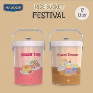 NANDOS Roce Ice Bucket 17 Liter Termos Nasi dan Ea Tempat Penyimpanan Nasi dan Es Batu Trmpat Nasi U