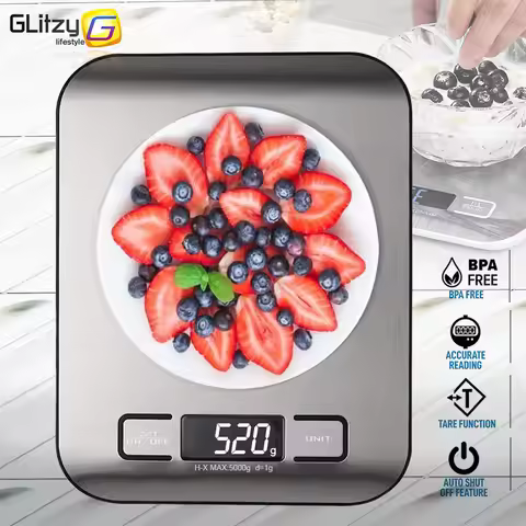 Kitchen Scale Digital 5/10kg 1g Electronic Weight Grams and Ounces Stainless Weighing Balance Measur