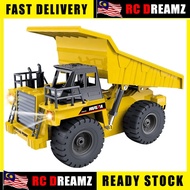 HUINA 1534 RC Dump Truck 2.4G Scale 1/18 2.4G Remote Control Dump Truck Complete set Lori Tanah Lori