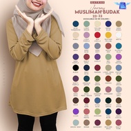 QAYRAA P3 BUDAK Muslimah Jersey Plain - Size: 22-32 /Black/Red/Dusty Rose/Grey/Blue/Purple/Green/Mar