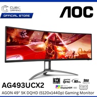 AOC 49" AGON AG493UCX2 5K DQHD (5120x1440@165HZ) VA CURVED SUPERWIDE GAMING MONITOR (4MS, INPUT: HDM
