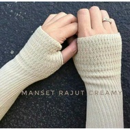 SIKU Women's Handsock Cuffs Thumb Knit Inner For Cuffs 2 In 1 One Length ا35Cm To Elbow