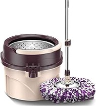 Rotating Mop, Sets Spinning System 360 Spin Mop WithExtended Handle, 3 Extra Microfiber Head Refills for (Color : Brown) Commemoration Day Better life