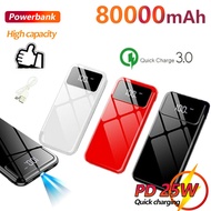 wlk 80000mAh Mobile Power One-way Fast Charging External Battery Digital Flashlight Fast Charging Portable Power Bank for mi Power Banks