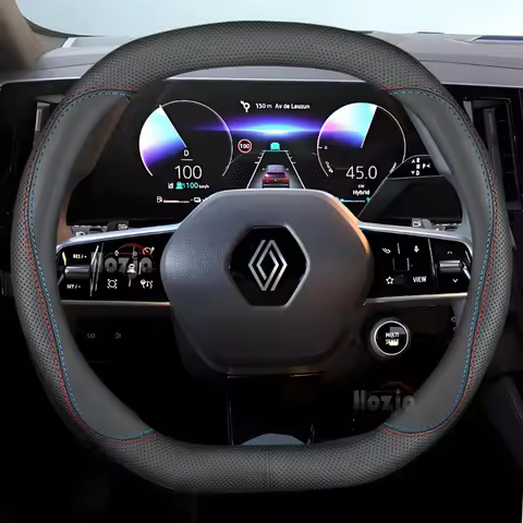 Leather Car Steering Wheel Cover for Renault Megane R5 Megane E-Tech EV60 2022 2023 2024 2025 Non-sl