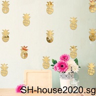 Fashion 3D Pineapple Fruits Mirror Wall DIY Art Stickers for Bathroom Home Decor