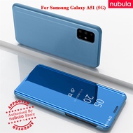 NUBULA Casing Samsung Galaxy A51 5G (6.5)inch SM-A516 Flip Casing Luxury Plating Mirror Clamshell Ha