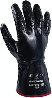 Best Glove 7199NCR-10 Nitri-Pro Nitrile Rough Gloves, 5" Gauntlet, Large, Navy (Pack of 72)