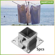 [PromotionMY] 5 Pieces Square Post Flange Base Brackets Post Fittings Floor Post Flange Post Bases S