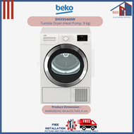 Beko DHX93460W Tumble Dryer (Heat Pump, 9 kg)