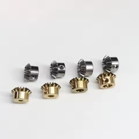 2PCS 1:1 Bevel Gear 0.8M 15T 3 4 5 6 mm 6.35mm Bore Hole Diameter M3 Jackscrew Brass Bevel Gear