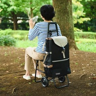 日本cocoro MORRY 多功能保溫保冷摺疊購物車(附座椅)-40L-多色選