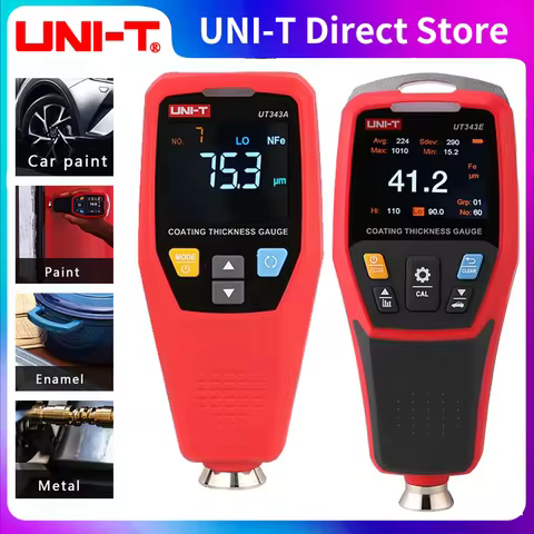 UNI-T Coating Thickness Gauge UT343E 0-2000µm Car Film Paint Thickness Tester TFT Screen Display Wit