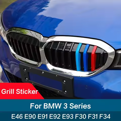 For BMW 3 Series E46 E90 E91 E92 E93 F30 F31 F34 G20 Nice Grill M Performance Strips Accessories Gri