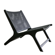 Modern outdoor เก้าอี้ไม้สัก รีแล็กซ์ สีธรรมชาติ Relax Chair - Black Color