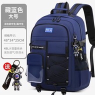 全城熱賣 - （藏藍色大號）減負護脊中學生書包