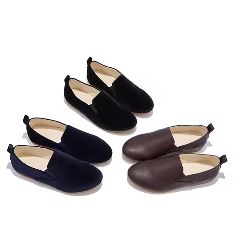 W-AP8-008 Boys And Girls Slip-on For School Velvet Quality New Black Blue Kids Shoes Hot Trend For W