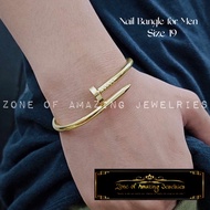 zoaj.ph Nail Bangle for Men Stainless Steel Gold Non Tarnish