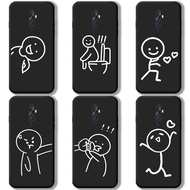 Funny Cartoon Couple Creative Gestures Phone Case Compatible for OPPO Reno2 F Reno 2F Reno 2 Reno Z Matte TPU Case Line Character Soft Cover