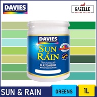 Davies Sun  Rain Acrylic Elastomeric Paint  Greens 1L