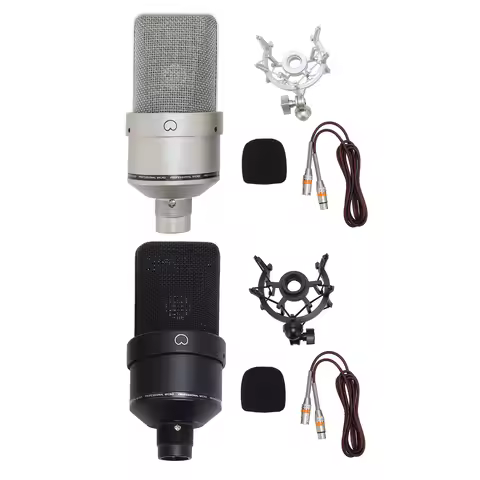 Universal Studio Condenser Microphone 26mm Diaphragm Microphone with Shock Mount XLR Cable Windscree