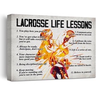 Lacrosse Canvas Wall Art for Home Decor, Lacrosse Life Lessons Motivational Posters Canvas Print Pai
