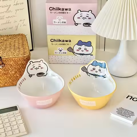Chiikawa Ceramic Bowl Cute Usagi Hachiware Shikawa Character Shaped Ramen Bowl for Food Serving Kitc