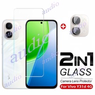 Vivo Y31d 4G 2In1 Tempered Glass Full Screen Protector Film with Camera Lens Protector For vivo Y31d