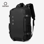Ozuko Men's Leisure Backpack Waterproof Travel Bag Computer Backpack Multi-functional Belt Usb Charging