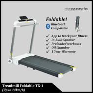 [NEW!] Treadmill Foldable with App TX-1 Black White | 14km/h Max Speed | Running Machine Home Gym