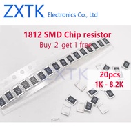 20PCS 1812 SMD chip resistor 1% ohm 1K 2K 2.2K 2.4K 2.7K 3K 3.3K 3.6K 3.9K 4.3K 4.7K 4.99K 5.1K 5.6K