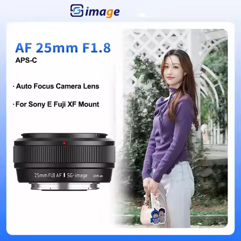 SGimage AF 25mm F1.8 APS-C autofocus Camera Lens Large Aperture Standard Fixed Focus For Sony E Fuji