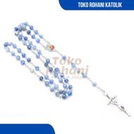 CATHOLIC ROSARY ( ONYX STONE - BLUE) / CATHOLIC ROSARY NECKLACE / GENUINE ROSARY / ROSARY CROSS
