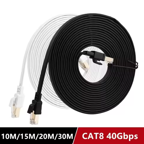 Rj45 Cat 8 Ethernet Cable Flat Cat8 Network Cable LAN Internet 40Gbps 2000Mhz For Router Ps4 PC Lapt