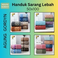 Adult Bath Towel "Beecomb" Size 50x100cm / Medium Honeycomb Towel with Striped Motif 50x100cm