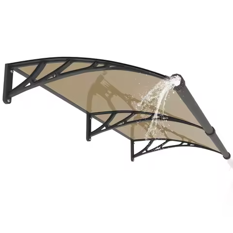 Large Gutter Window Awning Door Canopy，Polycarbonate Solid Sheet Cover for Doorways, Patio Doors | U