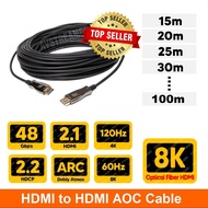 8K HDMI Fiber Optic AOC Cable (10m/15m/20m/30m/40m/50m/70m/80m/100m)