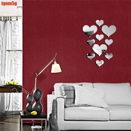 10pcs Mirror Wall Sticker Heart Decal for DIY Kid Room Wedding Decoration [ZH]