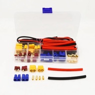 Deans T Plug EC3 XT60 Male Female Adapter Connector with 14AWG Silicone Wire / Heat Shrink Tubes for