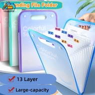2pcs Expanding A4 File Document Storage Bag With Labels 13 Layer Folder File Organizer Bag Organizer