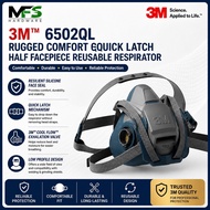 3M 6502QL Respirator Mask Half Face Reusable Safety Mask Quick Latch Cool Flow Medium