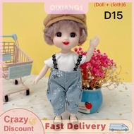 【QIXIANG1】 New 17 cm Mini cô gái bé búp bê với 13 di chuyển Doanh 3D đôi mắt to cho cô gái DIY