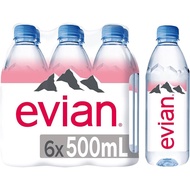 Evian Natural Mineral Water Pack of 6 (6 x 500ml)