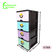 3/4/5 Tier Plastic Drawer Plastic Cabinet Plastic Storage Organizer Laci Plastik 5 Tingkat Kabinet B