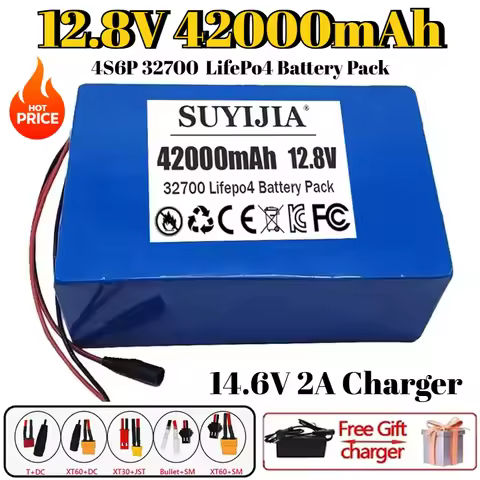 4S6P 32700 12.8V 42000mAh LifePo4 Battery Pack W/Built-in 40A for 12V Uninterruptible Power Supply