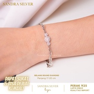 Round gem bracelet 925 silver plated white gold - silver 925 bracelet