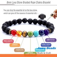 Natural Volcanic Lava Stones 7 Chakra Bracelet