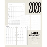 Pickyourplanner - 2026 daded monthly insert planner binder A5 A6 A7